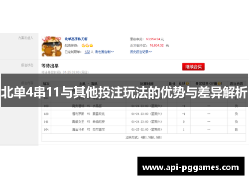 北单4串11与其他投注玩法的优势与差异解析 北单4串11与其他投注玩法的优势与差异解析