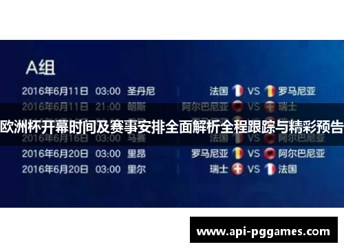 欧洲杯开幕时间及赛事安排全面解析全程跟踪与精彩预告 欧洲杯开幕时间及赛事安排全面解析全程跟踪与精彩预告